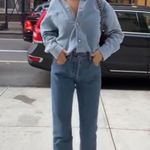 Parke Long Sleeve Denim Shirt Small NWT Blue Photo 12