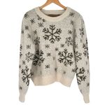 VERO MODA  Snowy Frost Long Sleeve O Neck Pullover Sweater size Large Holiday Photo 3