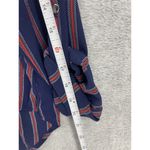 Workshop The  Women's Blouse Tunic Roll Tab Sleeve Blue Striped V Neck Sz Medium Photo 6