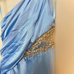 Mac Duggal One Shoulder Charmeuse Gown With Beaded Cutout in Powder Blue US 0 Photo 6