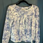 Gap  Blue and White Floral B/D Blouse | Women’s Size Small Photo 0