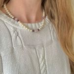 Purple Crystal Pearl Necklace Vintage “Eclipsa” 18” Lavender Orb Stone Quartz Photo 1