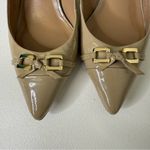 Talbots Edison Slingback Bow Flats Nude Tan Slingback Heels Patent Size 7 Photo 4