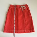 Ann Taylor  Chambray Coral Faux Wrap A-Line Skirt Size 0 Photo 3