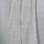 Johnny Was ‎ white linen pants with embroidered pattern size large Photo 0