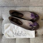 Maloles Dolly Brown Leather with Purple Bow Size 39 Photo 0