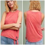 Anthropologie MAEVE Knotted Tank Top‎ Sleeveless Side Tie Burnout Anthro Faded Red XS New Photo 1