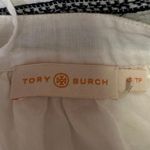 Tory Burch  White Black Striped Flutter Boho Peasant Tassel Tie Midi Dress Sz XS Photo 3