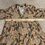 Women’s M.M Muenchen Germany unique find tiered tan flowy midi dress size medium Photo 7