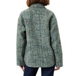 Derek Lam Collective Teal Tweed Button Up Shacket, Size 40 / US 4 MSRP $400 Photo 2