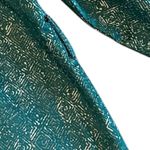 FRNCH Gally Dress Green Metallic Long Sleeve Loose Fit Button Neck Size Medium Photo 10