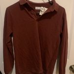 ZARA Burgundy Collared Shirt Photo 0