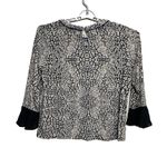 Anne Klein  long sleeved black and white animal print wome's blouse XL‎ Photo 15