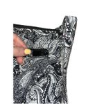 Black And White Paisley Crossbody Bag. Zips & Snaps, Adjustable Strap. Photo 8