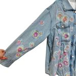 Good American Custom Rainbow Blue Denim Redesign Shacket Jacket size 5 / XXL Photo 6