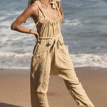 Free People  Cotton Gauze Henriette Sleeveless Tie Waist Wide Leg Jumpsuit M Photo 5