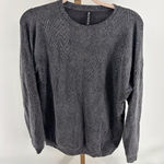 Athleta pullover women’s sweatshirt black gray size small Tall tencel blend Photo 0