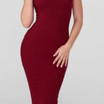 YoungLA Lover Girl Dress Womens Small Burgundy Ribbed Maxi Bodycon Red Photo 0