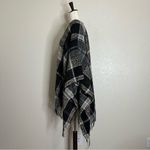 NWT Ganz Plaid Fringe Shawl Sweater, One Size Black Size undefined Photo 4