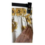 Rachel Zoe  Pants Women XS White Yellow Linen‎ Floral Cropped Wide Leg Bohemian Photo 6