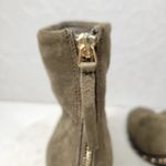 Forever 21 Suede Boots Womens 7 Green Leather Gold Rivets Block Heel Zipper New Photo 12