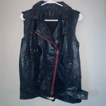 English Rose New  black vest with red zipper snake skin pattern ￼ Photo 2