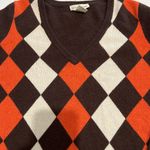 Minnie Rose  100% cashmere Y2K style sweater brown and orange ARGYLE Photo 1