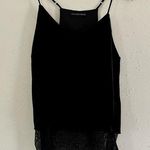 Harlowe $ Graham Harlowe and Graham Black Velvet Tank Top Blouse Camisole Lace Underlay Medium Photo 0
