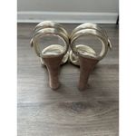 Tory Burch Puffed Up Sandal Womens 6 Gold Metallic Tubular Strap Open Toe Comfy Photo 5