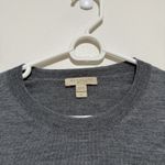 Burberry  Gray Extra Fine Merino Wool Crewneck Classic Sweater Nova check Cuff Photo 3