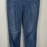 Vince  Mason Relaxed Rolled Women's Jeans Size 28 Blue Distressed Denim Photo 0