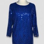 Bob Mackie NWT  Wearable Art Convertible Tunic/Dress Sequined Mesh Royal Blue 3X Photo 0