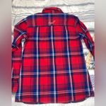 Kuhl  Womens S Plaid Red Blue Flannel Button Up Shirt Outdoor Hiking‎ Photo 4