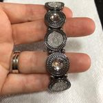 Vintage Silver Tone Shimmer Elastic Bracelet Photo 2