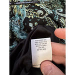 Roz & Ali  Paisley Blouse Women Size Medium Teal Black Lined Top Long Sleeve City Photo 9