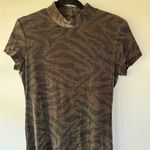 Brown and Black Zebra Print Short Sleeve Long Maxi Vintage Size 8 J. R. Nites Photo 1