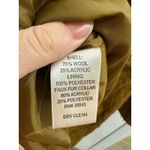 Bar III  Wool Blend Olive Mustard Green Single-breasted Coat Jacket Women‘s L Photo 6