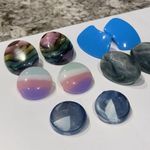 Lot Of 5 Colorful Pierced Costume Earrings Plastic Blue Purple Etc Photo 10