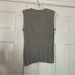 NakedCashmere 100% cotton boatneck sleeveless sweater ribbed stretchy vest top Gray Photo 4