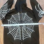 SheIn Spider Web Printed Hoodie SZ M Black|White Full Zip Sweatshirt Photo 11