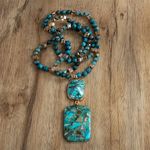 🎸🎸🎸BOGOHO 🎸🎸🎸Bohemian Chic Natural Stone and Glass Beads Necklace Blue Photo 0