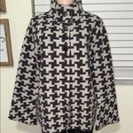 Bryn Walker  Black and White Houndstooth Button-Up Coat woman MEDIUM 100% wool Photo 0
