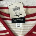 Sonoma Women's Striped Tank Top - Red and Cream made in USA Size Large Photo 3