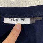 Calvin Klein Size 4 Cover Up V-neck Short Sleeve Navy Blue Swim Drawstring Waist Photo 1