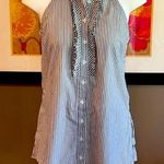 Forever 21 FOREVER 21 XXI Button Down Ruffle Front Striped Mini Shirt Dress Size Small Photo 0