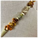 Landscape jasper, coral and gaspeite beaded pendant necklace Photo 7