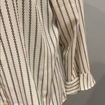 Covington Striped Button-Up Women's Top large with ruffle cuffs Photo 2