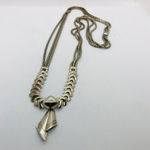American Vintage Vintage Silver Bow Art Deco Statement Chain Necklace Photo 3