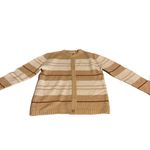 VINTAGE 1970'S BRADLEY NEUTRAL TONES STRIPED ACRYLIC KNIT "GRANDPA" CARDIGAN (M) Tan Size M Photo 6