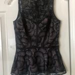 H&M Sleeveless Lace Peplum Top Black Xs Photo 2